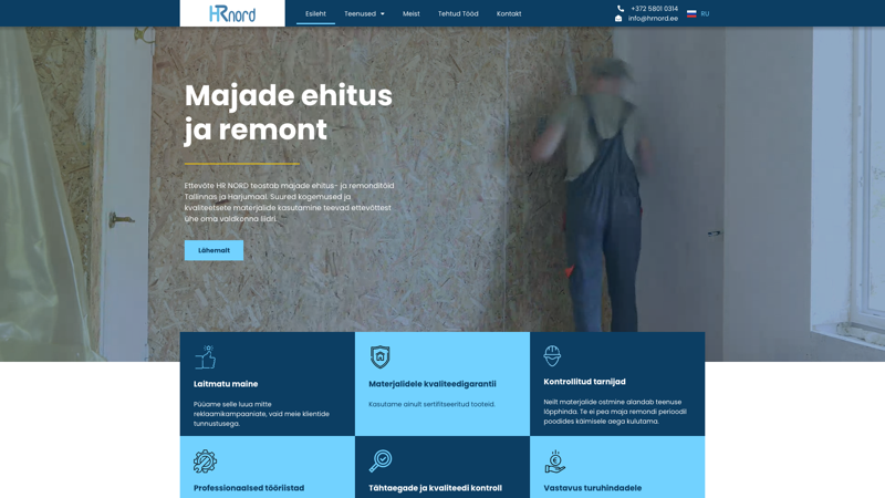 HR Nord — Строительная фирма, SEO · Эстония
