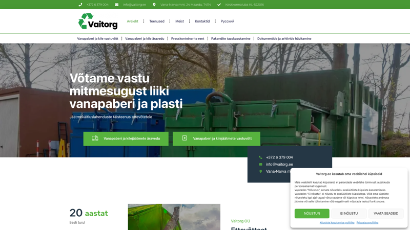 Vaitorg.ee — Сайт с нуля и SEO · Эстония
